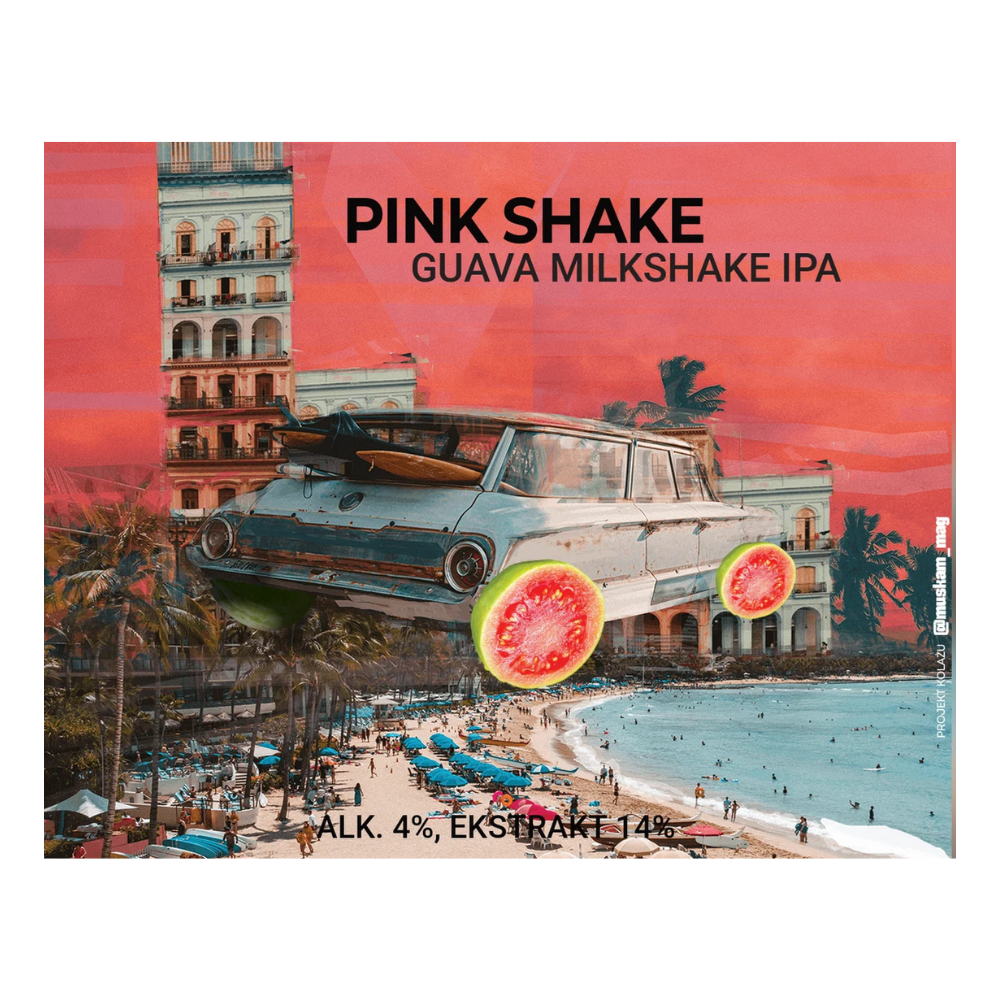 Piwo Browar Moczybroda Pink Shake Guava Milkshake IPA 4% 500 ml