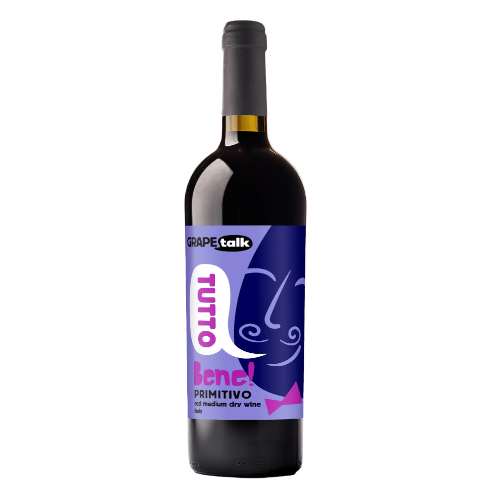 Wino Grape Talk Tutto Bene Primitivo 13% czerwone półwytrawne 750 ml