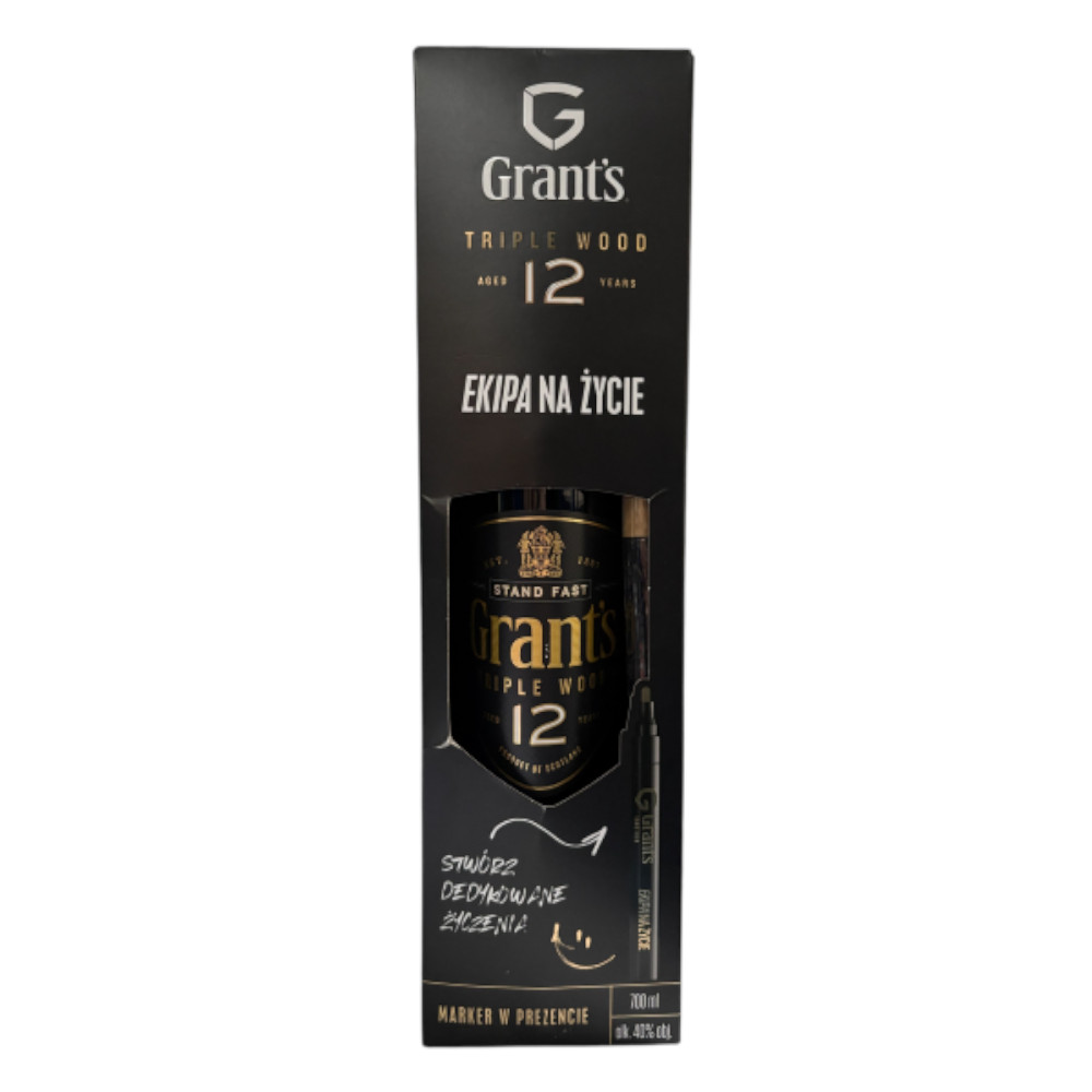 Whisky Grant's Triple Wood 12 YO 40% 700 ml + pisak