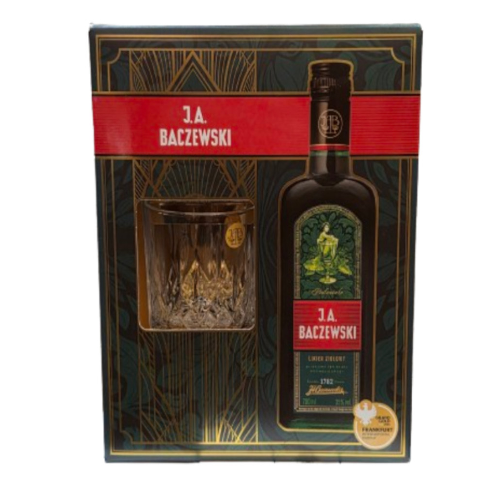 Likier J.A. Baczewski Piołunówka 35% 700 ml + szklanka