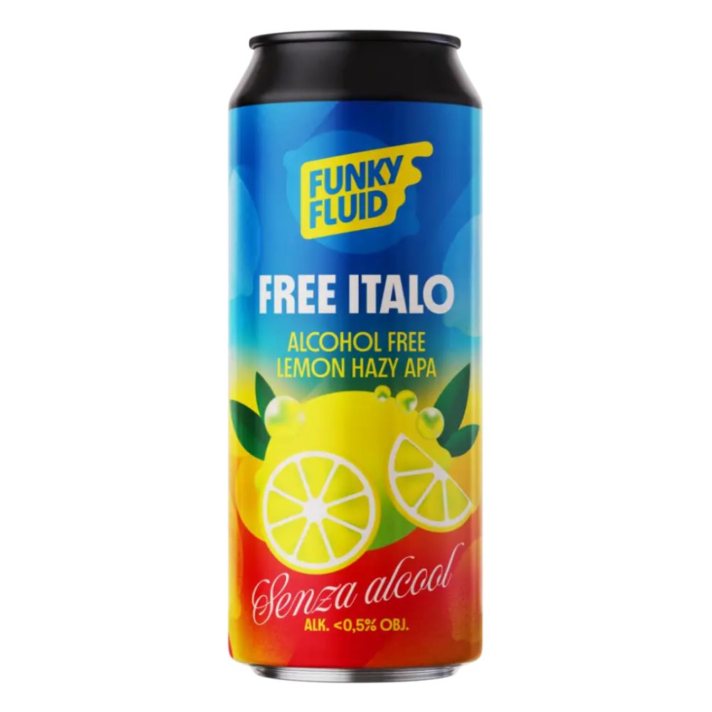Piwo Funky Fluid Free Italo - Alcohol Free Lemon Hazy APA 500 ml puszka DRS