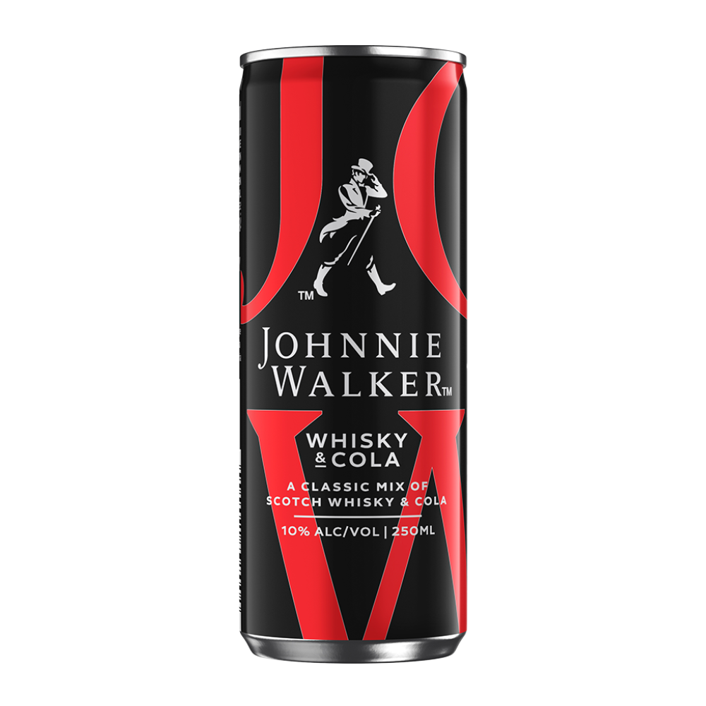 RTD Johnnie Walker Whisky & Cola 10% 250 ml DRS