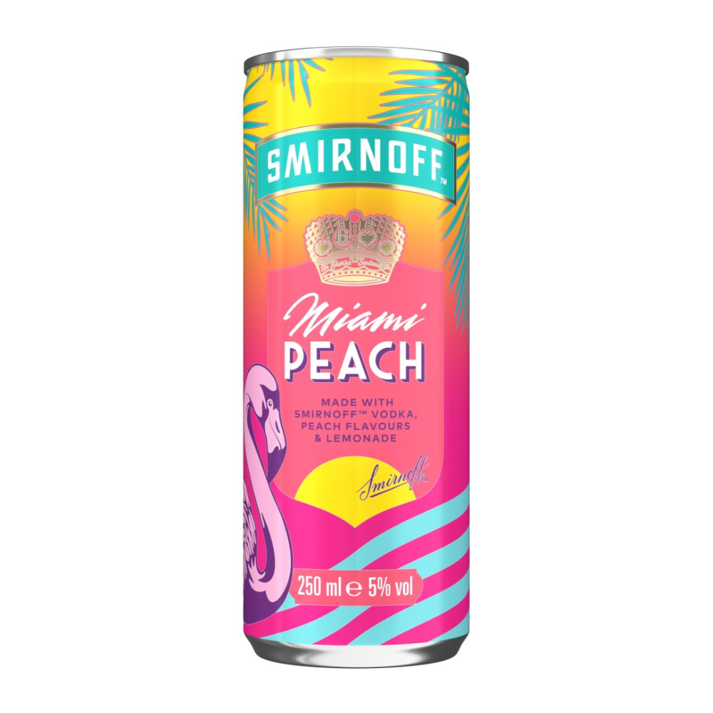 RTD Smirnoff Miami Peach & Lemonade 5% 250 ml DRS