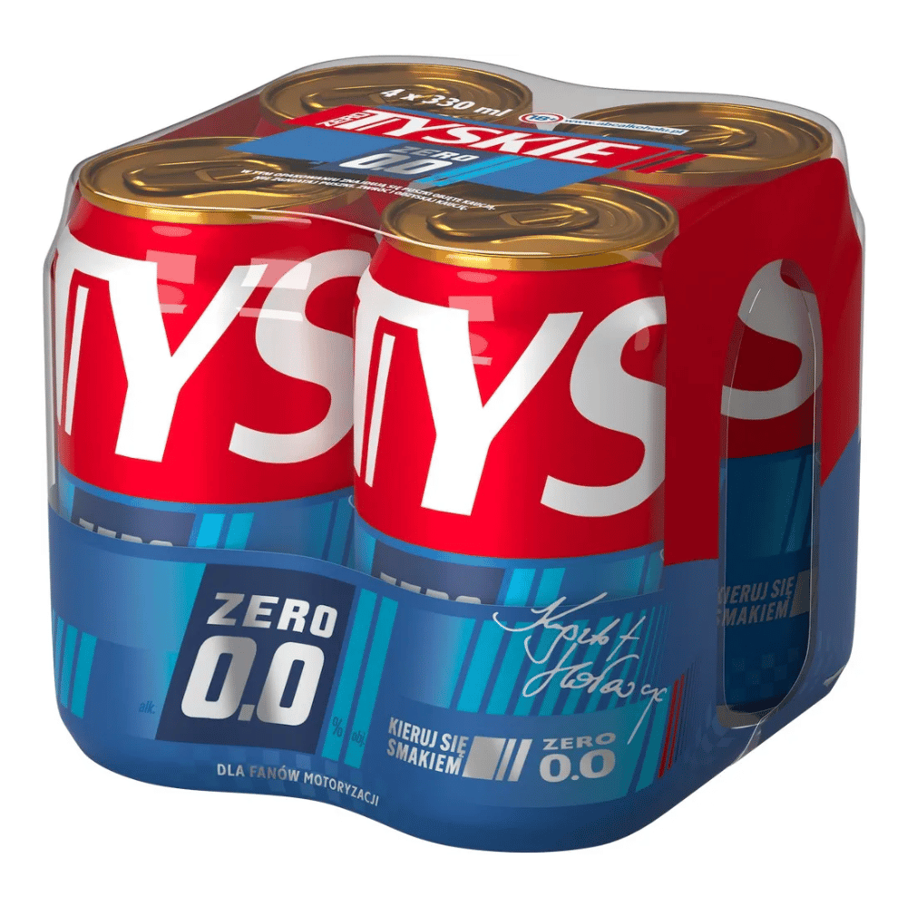 Piwo Tyskie Zero 0% 4 x 330 ml 4-pak puszka  DRS