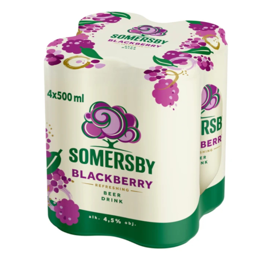 Piwo Somersby Blackberry 4,5% 500 ml 4-pak puszka DRS