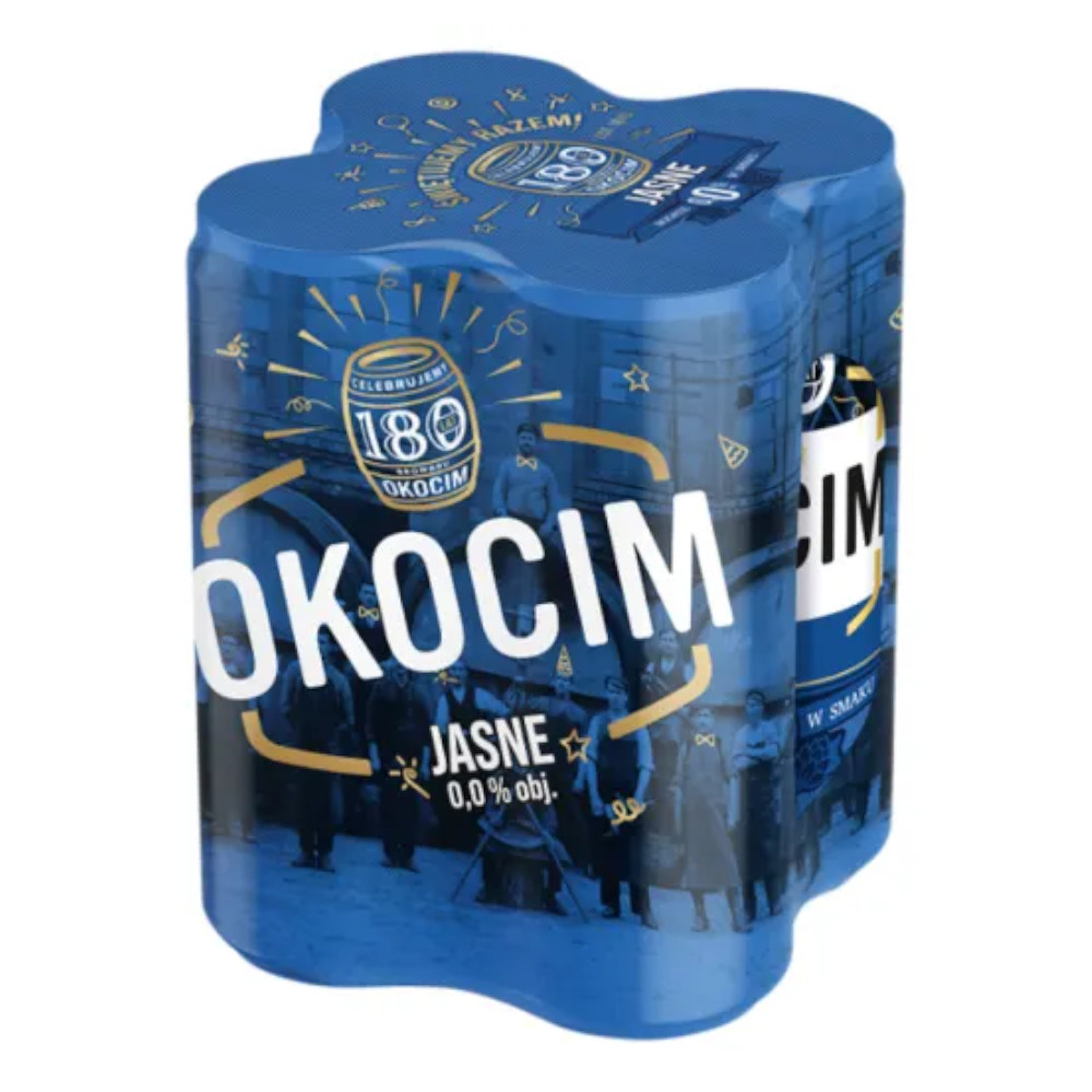 Piwo Okocim 0% 500 ml 4-pak Puszka DRS
