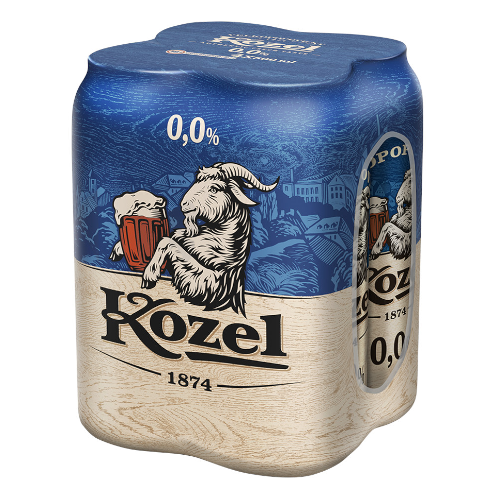 Piwo Kozel 0% 500 ml 4-pak Puszka DRS