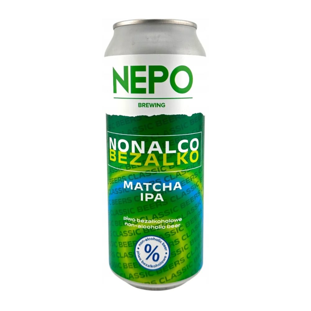 Piwo Nepomucen Nonalco Bezalko Matcha IPA 0% 500 ml puszka DRS