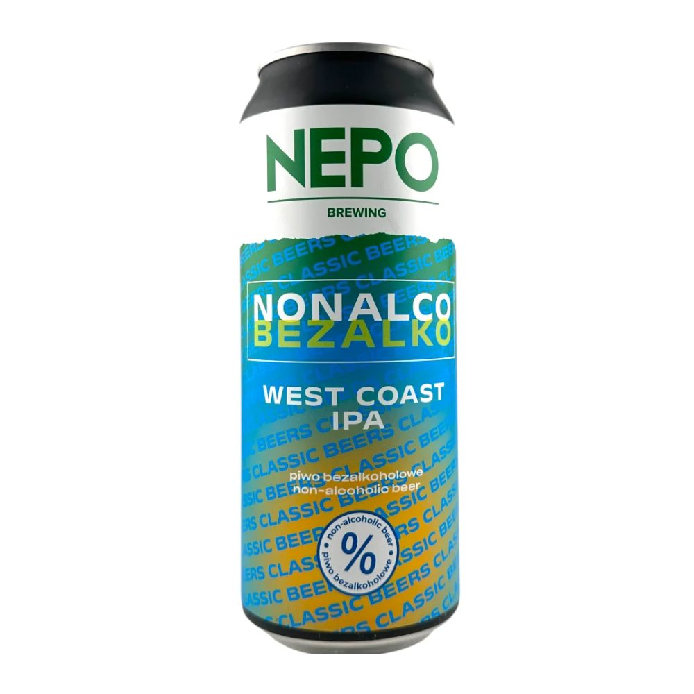 Piwo Nepomucen Nonalco Bezalko West Coast IPA 0% 500 ml puszka DRS
