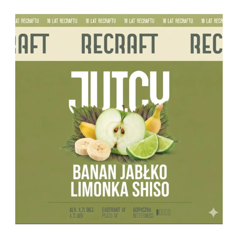 Piwo Recraft 	Recraft Juicy Banan & Jabłko & Limonka & Shiso 4,7% 30 l Petainer