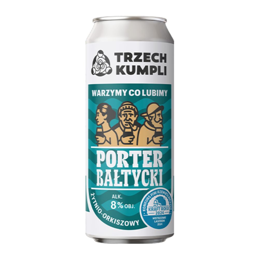 Piwo Trzech Kumpli Porter Bałtycki Żytnio-Orkiszowy 8% 500 ml puszka
