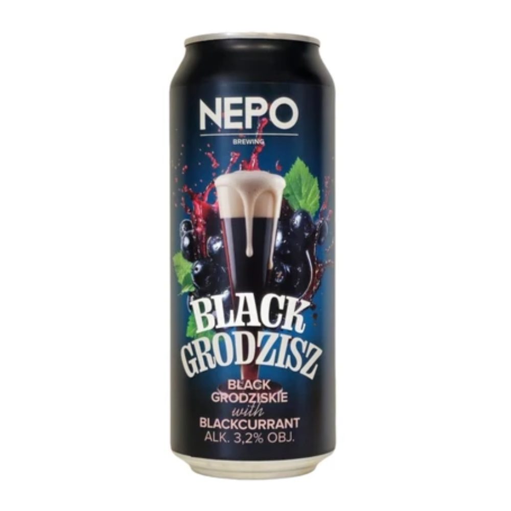 Piwo Nepomucen Black Grodzisz Black Grodziskie With Blackcurrant 3,2% 500 ml puszka DRS