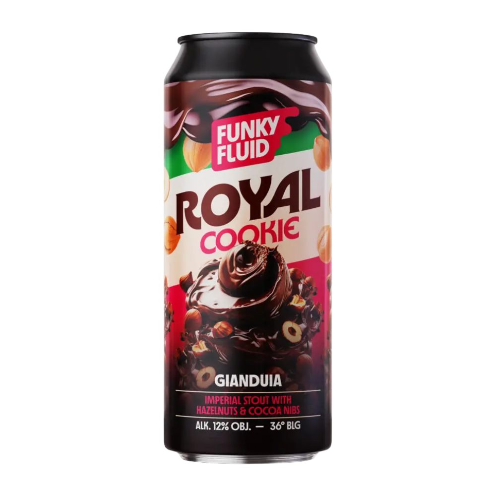 Piwo Funky Fluid Royal Cookie Gianduia  Imperial Stout 12% 500 ml puszka DRS