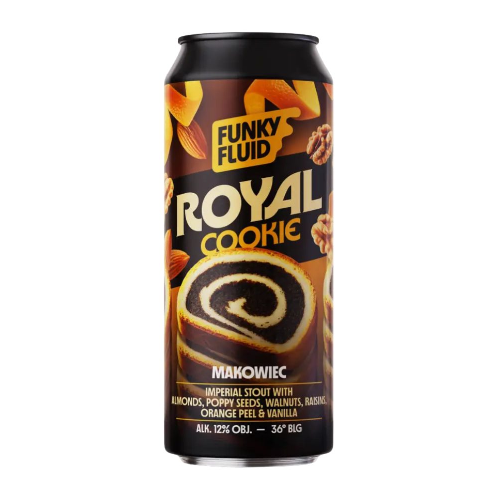 Piwo 	Funky Fluid Royal Cookie Makowiec 12% 500 ml puszka DRS