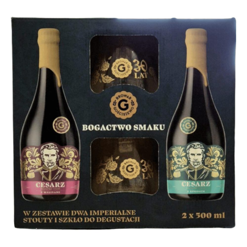 Piwo Gościszewo Zestaw Cesarz Imperial Stout 2 x 500 ml + 2 szklanki