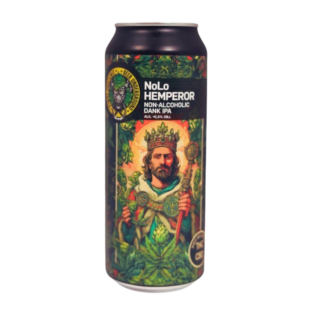 Piwo Piwne Podziemie NoLo Hemperor Non-Alcoholic Dank IPA 0% 500 ml puszka DRS
