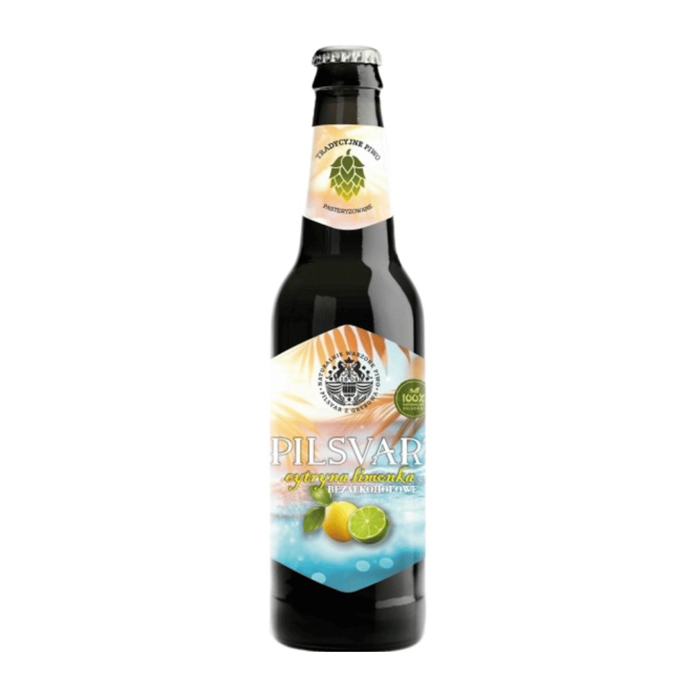 Piwo Grybów Pilsvar Bezalkoholowe Cytryna - Limonka 0% 500 ml
