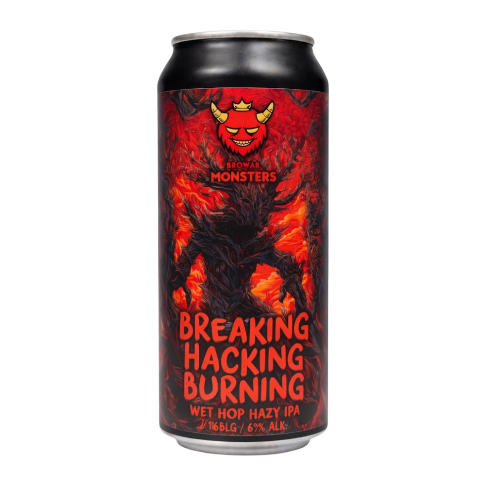 Piwo Browar Monsters Breaking Hacking Burning Wet Hop Hazy IPA 6% 500 ml puszka DRS