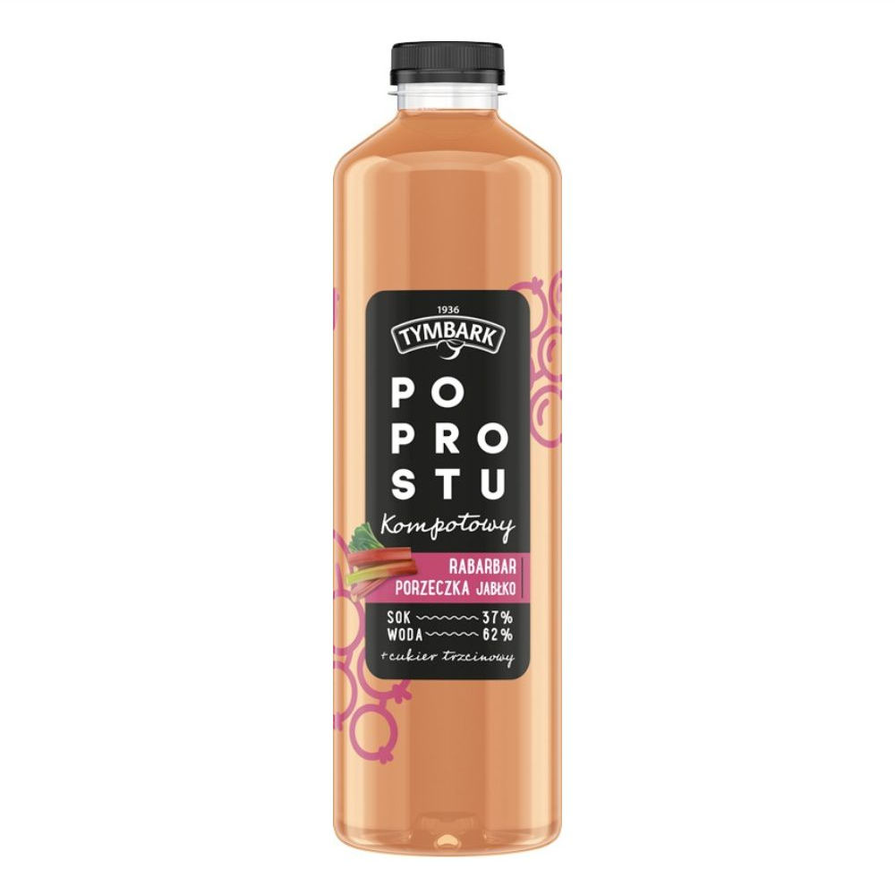 Napój Tymbark Po prostu Kompotowy Jabłko Rabarbar 1250 ml DRS
