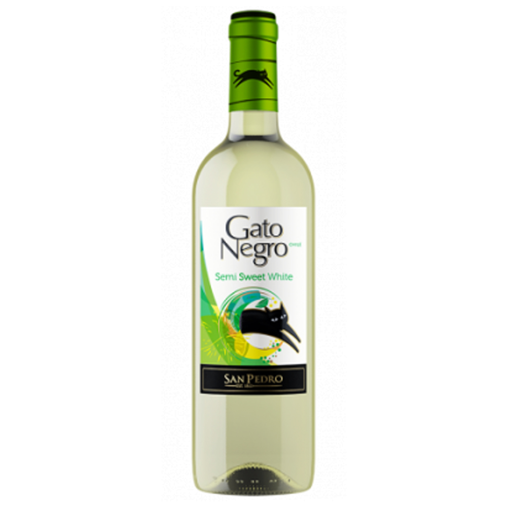 Wino Gato Negro 11,5% białe półsłodkie 750 ml