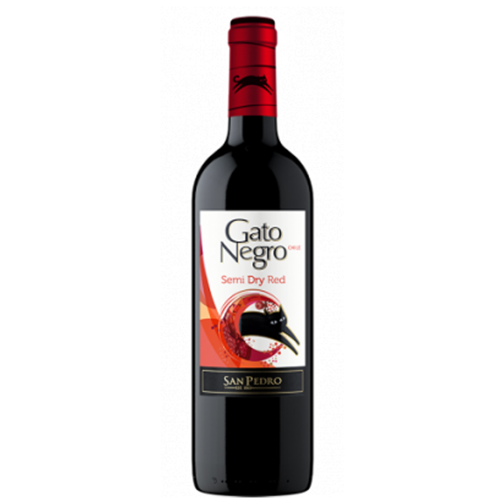 Wino Gato Negro 12,4% czerwone półwytrawne 750 ml