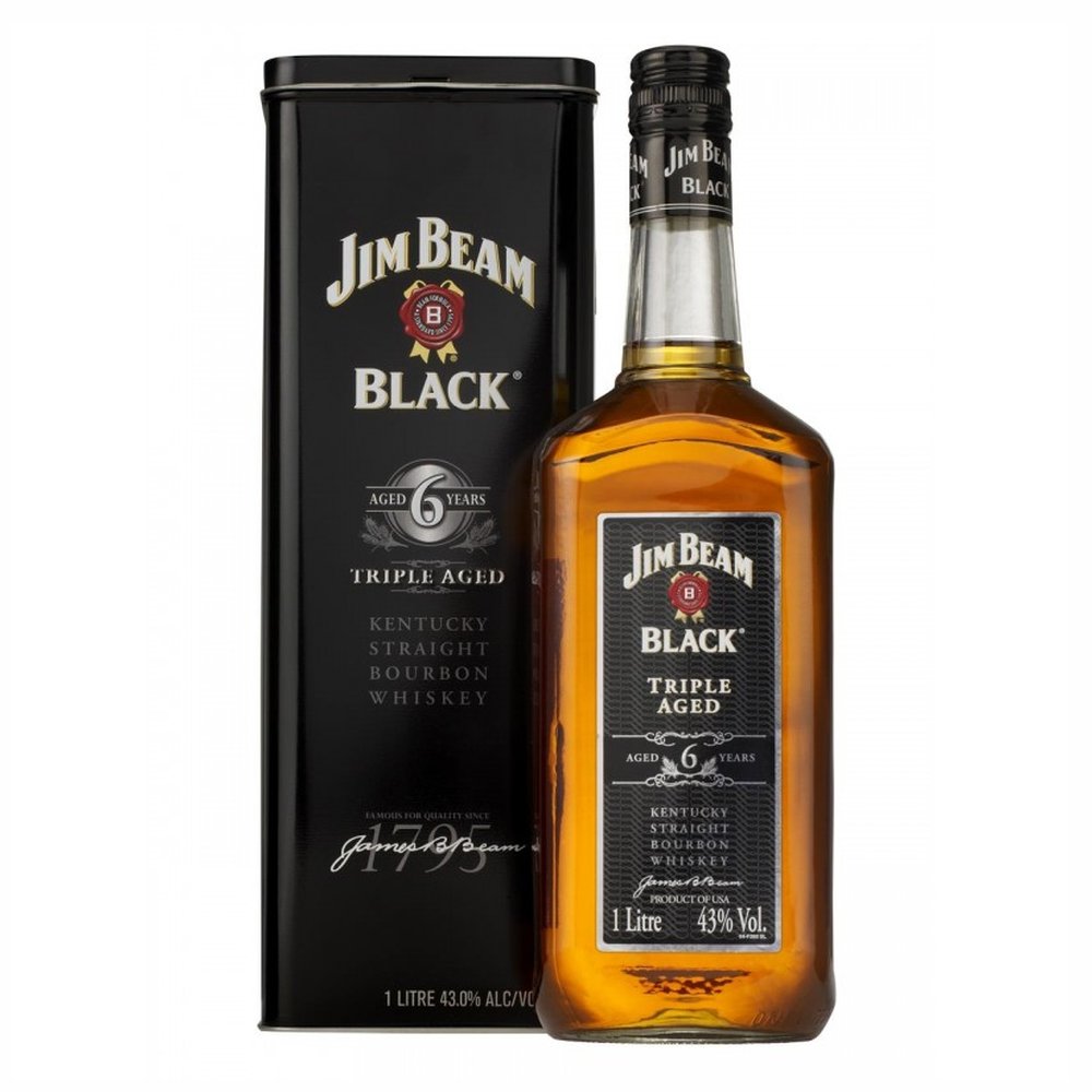 Whisky Bourbon Jim Beam Black +puszka 43% 1000 ml