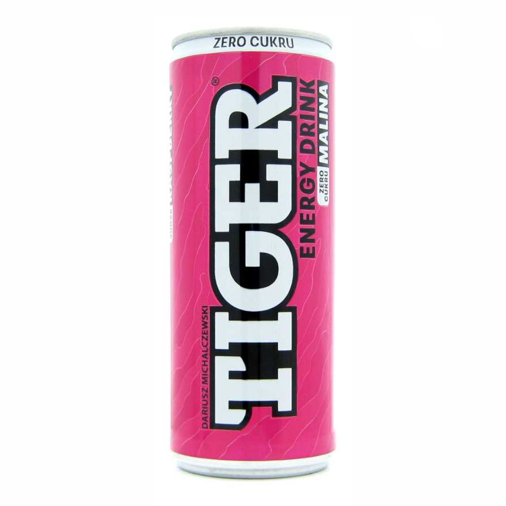 Energetyk Tiger Malina Bez Cukru 12 x 250 ml