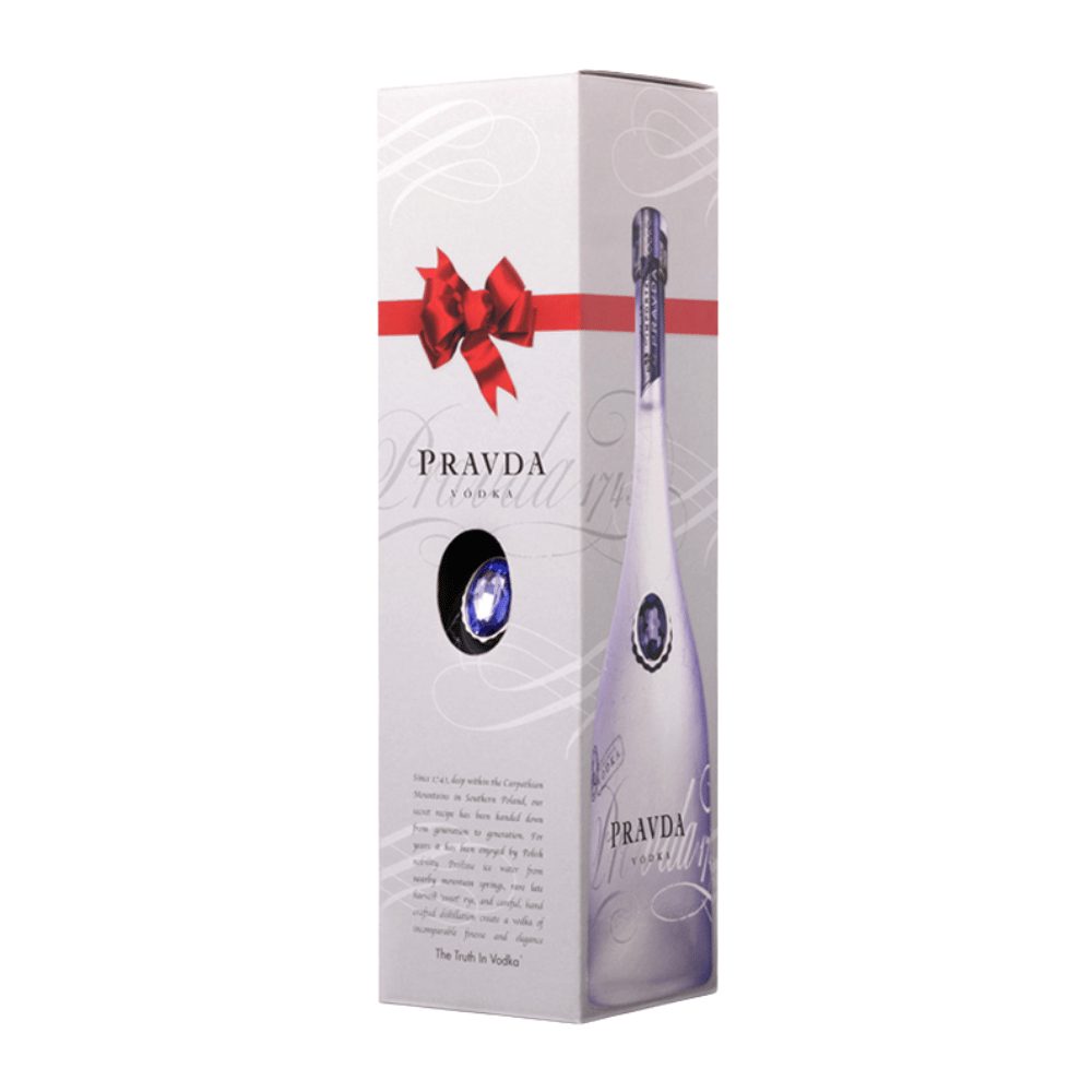 Wódka Pravda w szarym kartoniku (z kokardą) 40% 200 ml