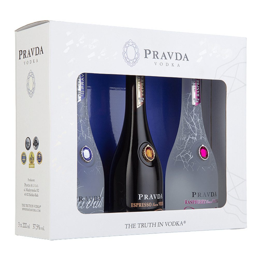 Wódka Pravda 40% 3 x 200 ml  witrynka