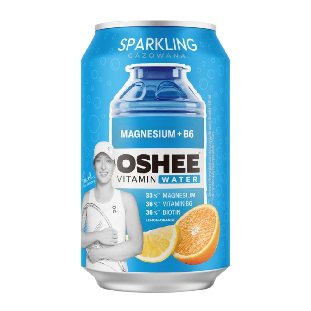 Napój OSHEE Vitamin Water Sparkling cytryna pomarańcza 330ml puszka DRS