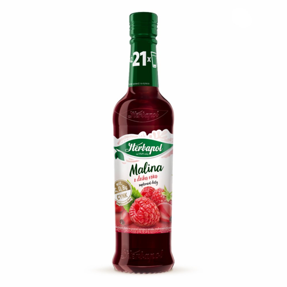 Herbapol Syrop Malina Z Dziką Różą 420 ml