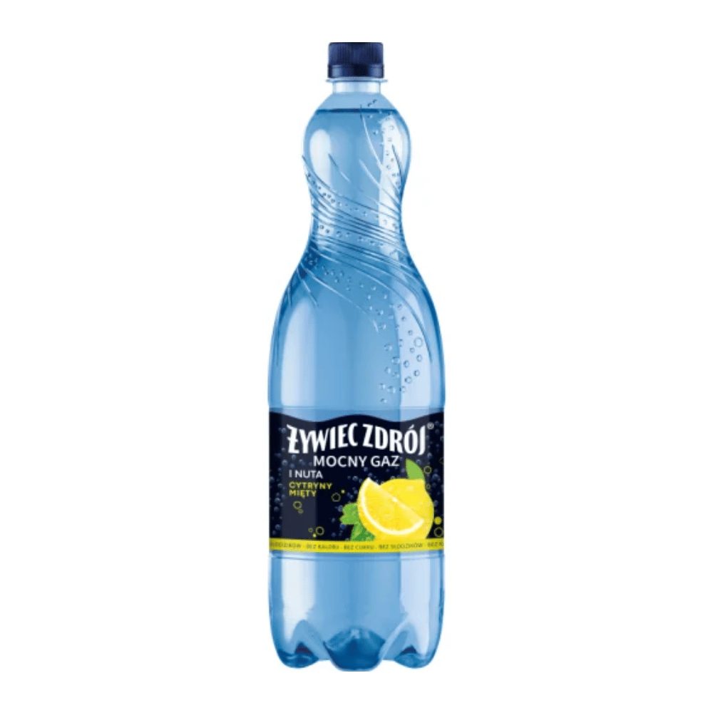 Woda Żywiec Zdrój Mocny Gaz i Nuta Cytryny Mięty 1500 ml DRS