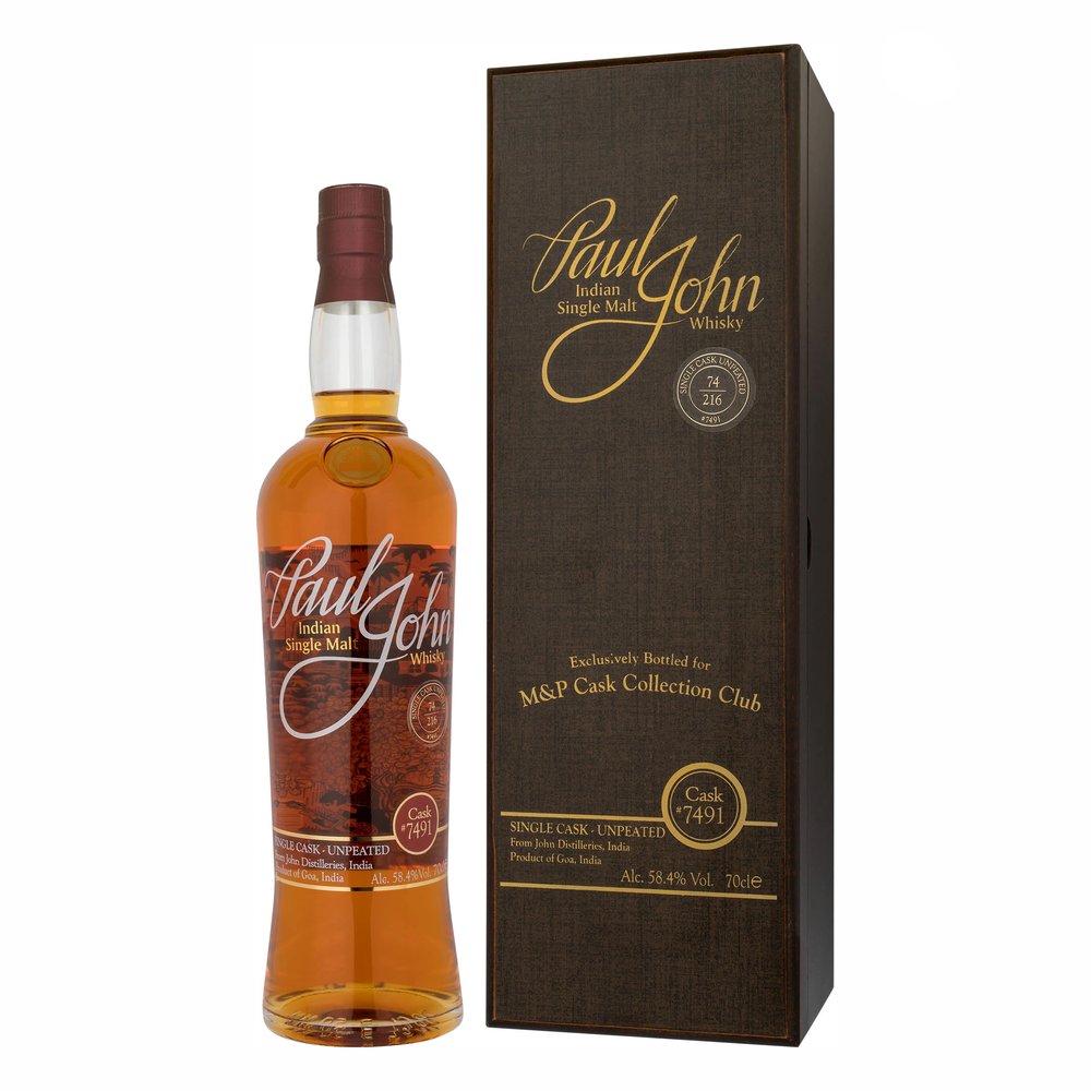 Whisky Paul John Single Cask No 7491 Karton Indie 58,4% 700 ml