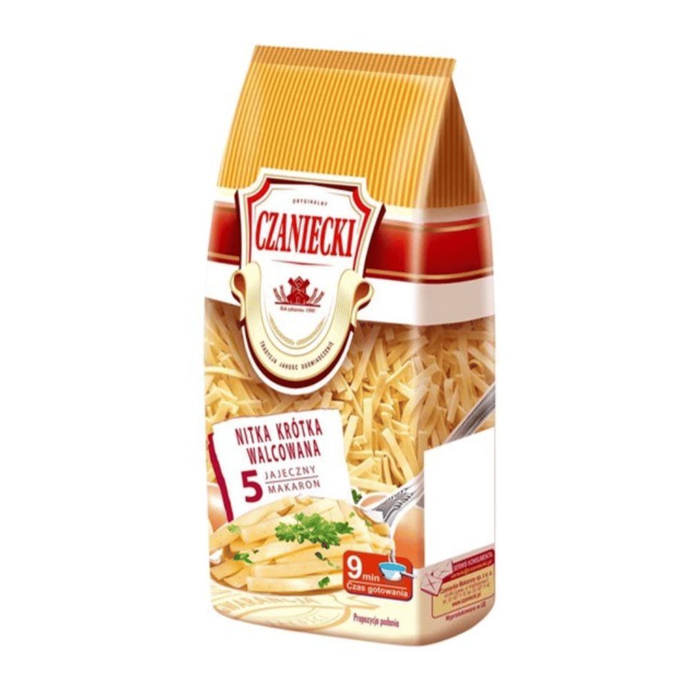 Makaron Czaniecki 5 jajeczny nitka krótka walcowana 250 g