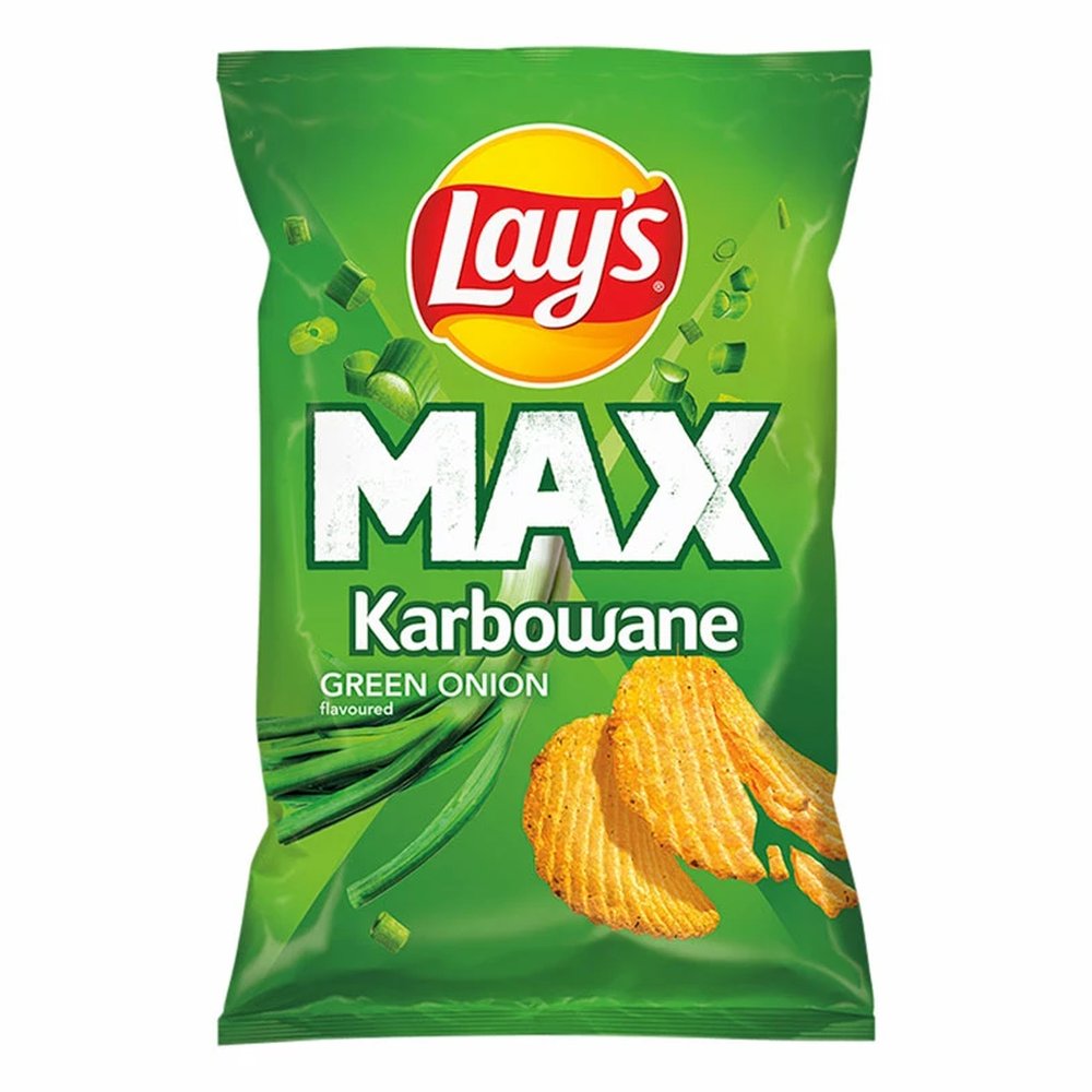 Lay's Chipsy Max Karbowane Zielona Cebulka 120 ml