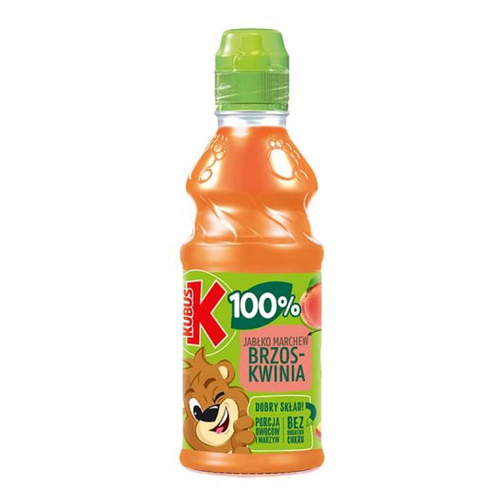 Napój Kubuś 100 % sok jabłko marchew brzoskwinia DRS 300 ml