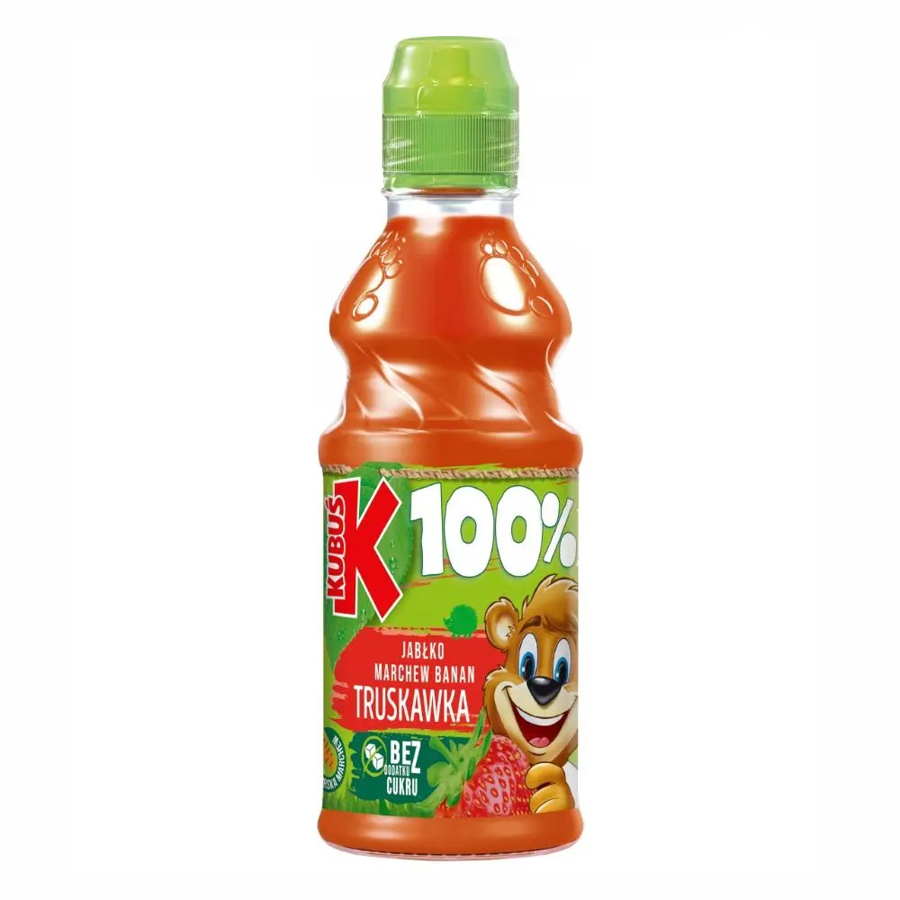 Napój Kubuś 100% Sok jabłko marchew banan truskawka DRS 300 ml