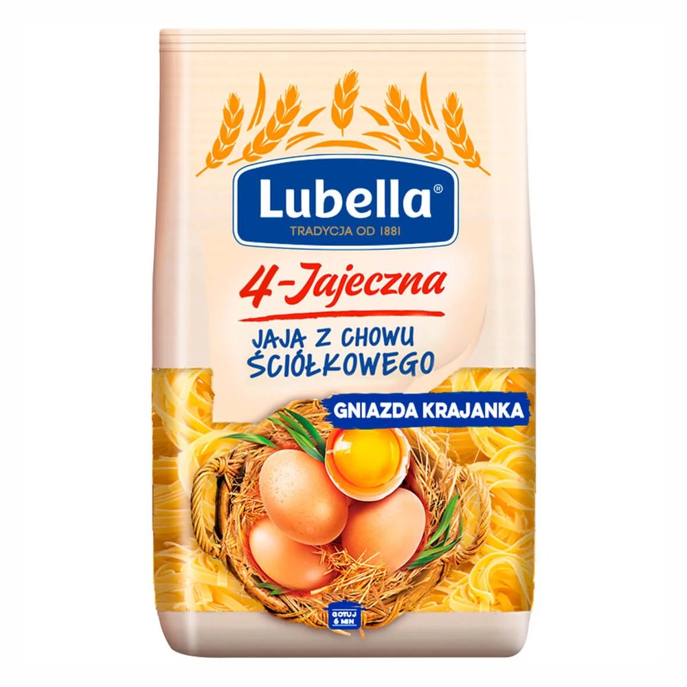 Makaron Lubella 4 jajeczny gniazda krajanka 380 g