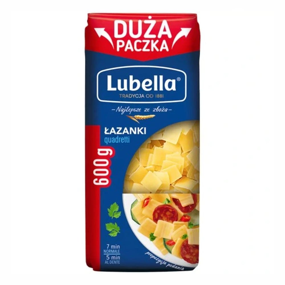 Makaron Lubella łazanki (quadretti) XXL 600 g