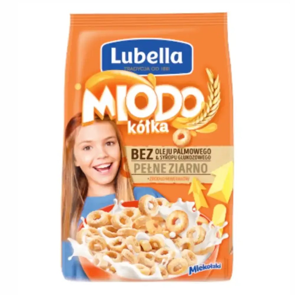 Lubella Miodo kółka Zbożowe kółka z miodem 250 g