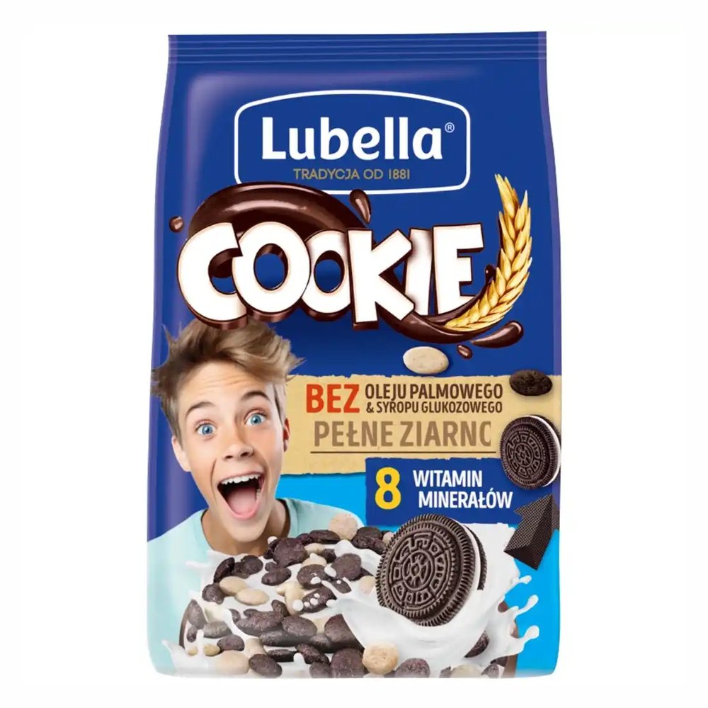 Płatki Lubella Cookie Oreo Chrupiące czekoladowe płatki śniadaniowe 200 g