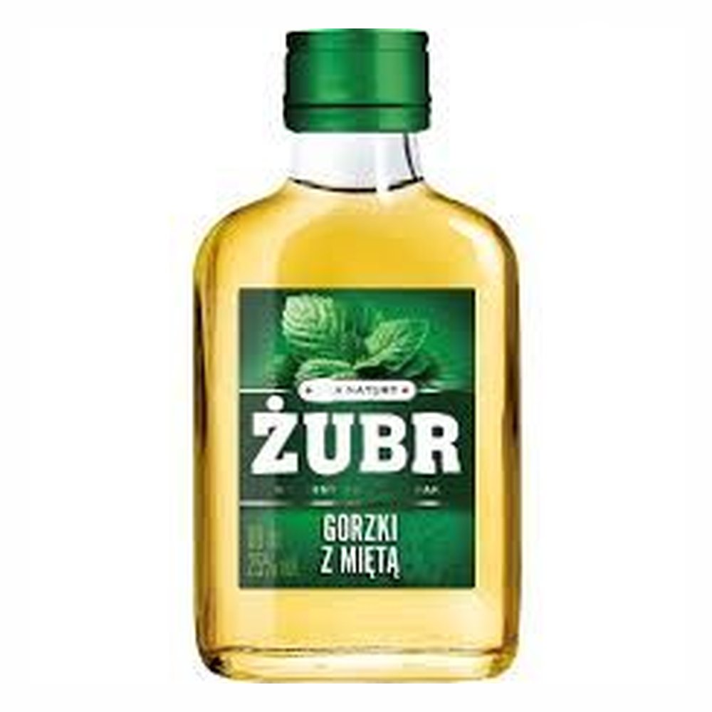 Wódka Żubr Gorzki z Miętą 19% 16 x 90 ml