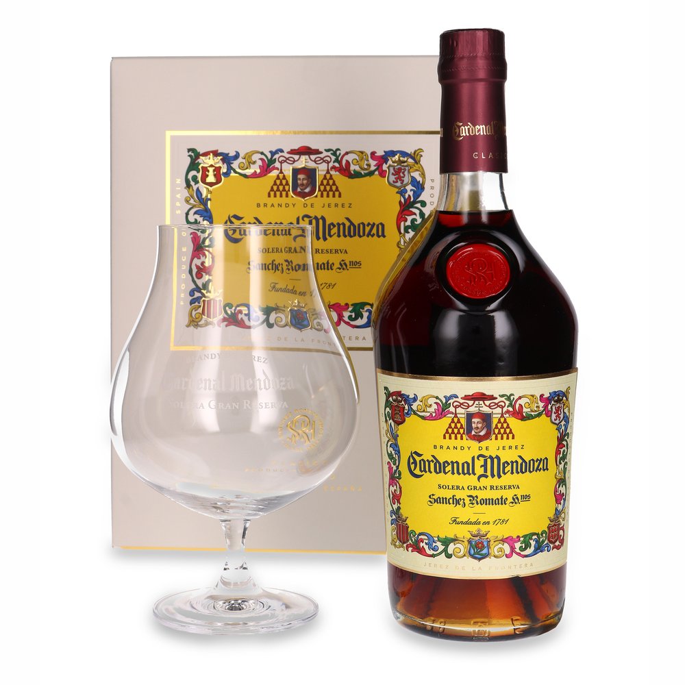Brandy Cardenal Mendoza + Kieliszek 40% 700 ml giftbox