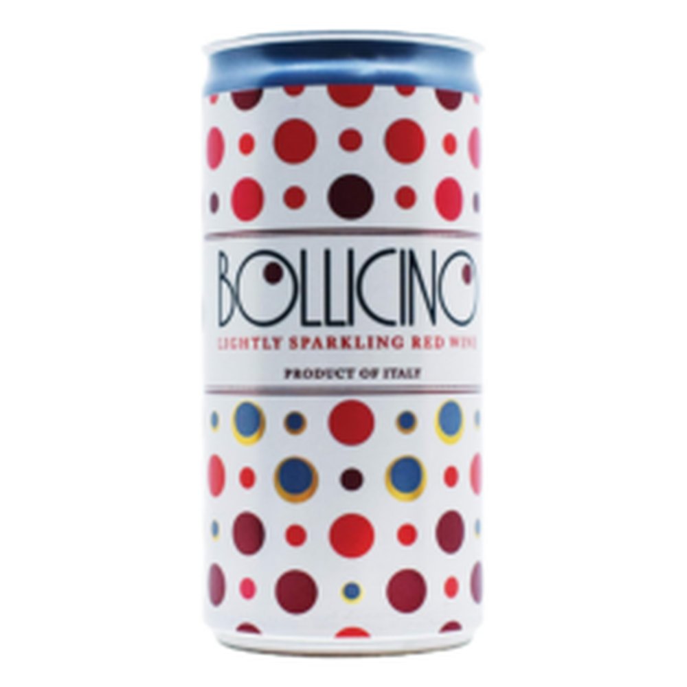 Wino Musujące 10,5 Bollicino 10,5% czerwone wytrawne 200 ml Puszka