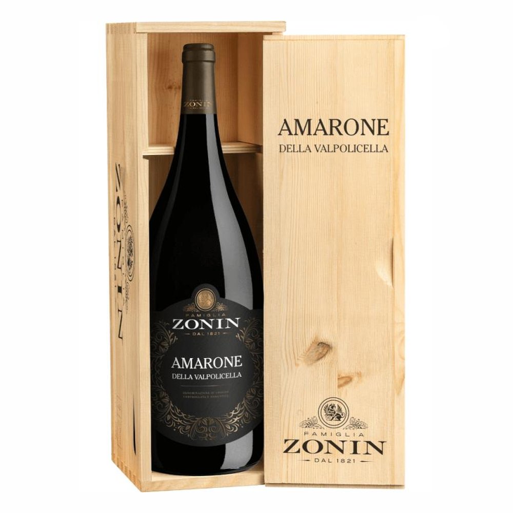 Wino Amarone Della Valpolicella Zonin Docg Magnum 2021 czerwone wytrawne 1500 ml Drewniana Skrzynka