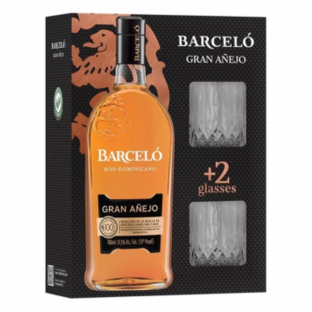 Rum Ron Barcelo Gran Anejo + szklanki 37,5% 700 ml