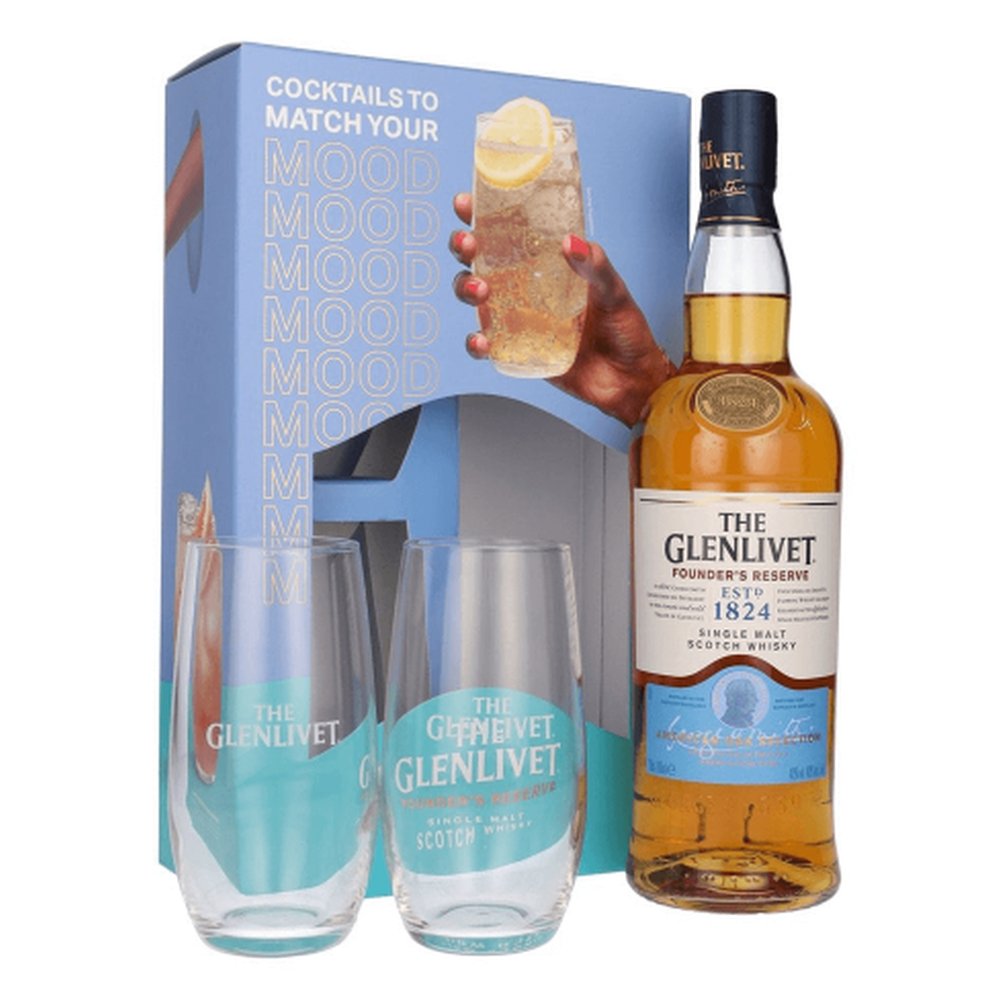 Whisky Glenlivet Founders Reserve 40% 700 ml + szklanki