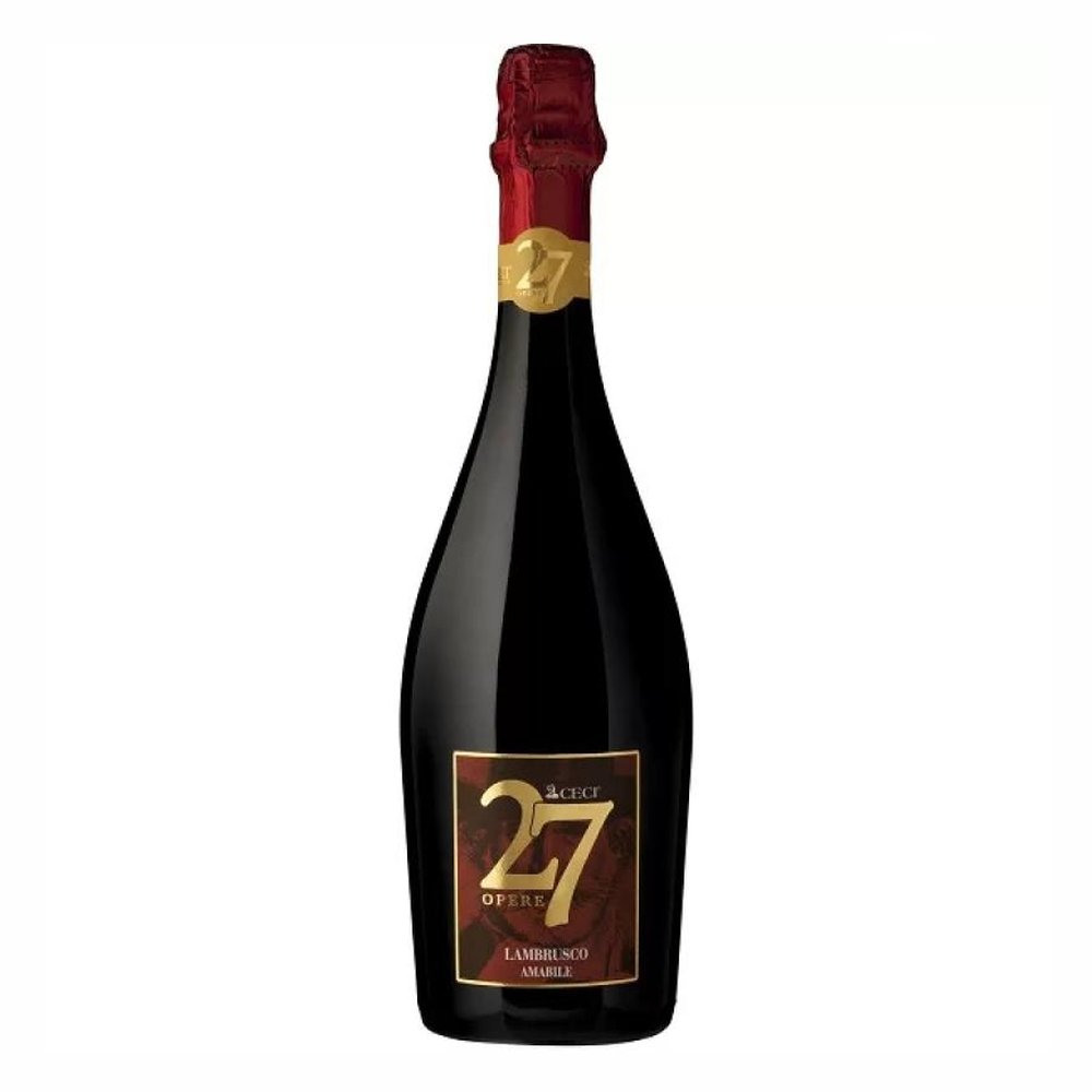 Wino Musujące Lambrusco Amabile 27 Opere Igt 8,5% czerwone półsłodkie 750 ml
