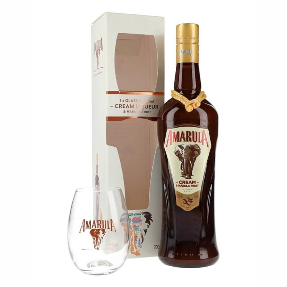 Likier Amarula Marula Fruit Cream + Szklanka 17% 1000 ml