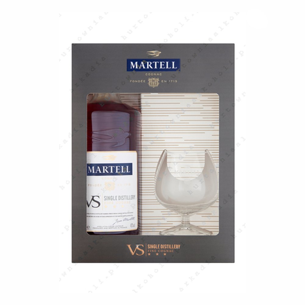 Koniak Martell XO+kieliszki 40% 700 ml